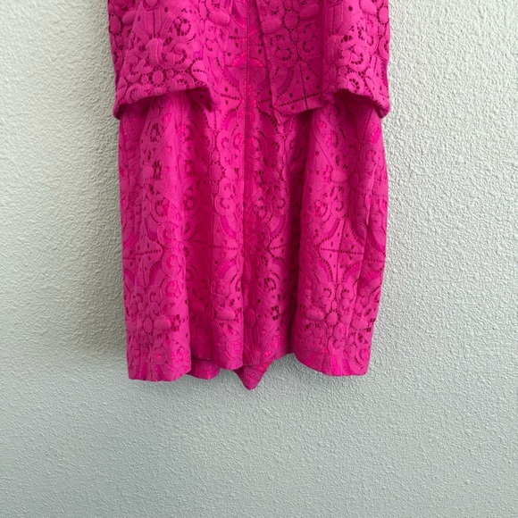 Lilly Pulitzer Celyn Romper Magenta Pink Tic Tac Tile Lace Size 2 - Picture 6 of 9